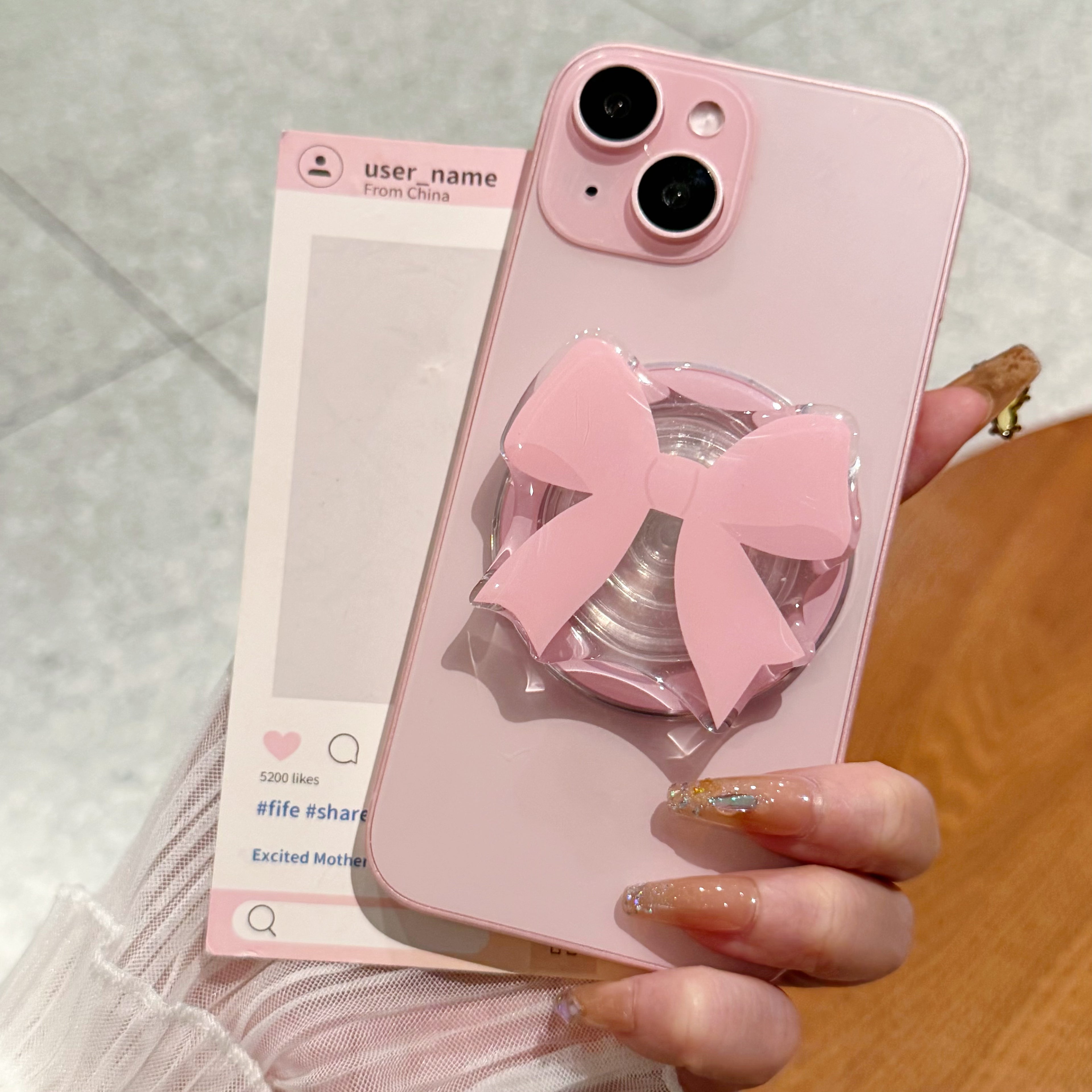 Bow Tie Phone Handle | Cute Grip Holder for iPhone