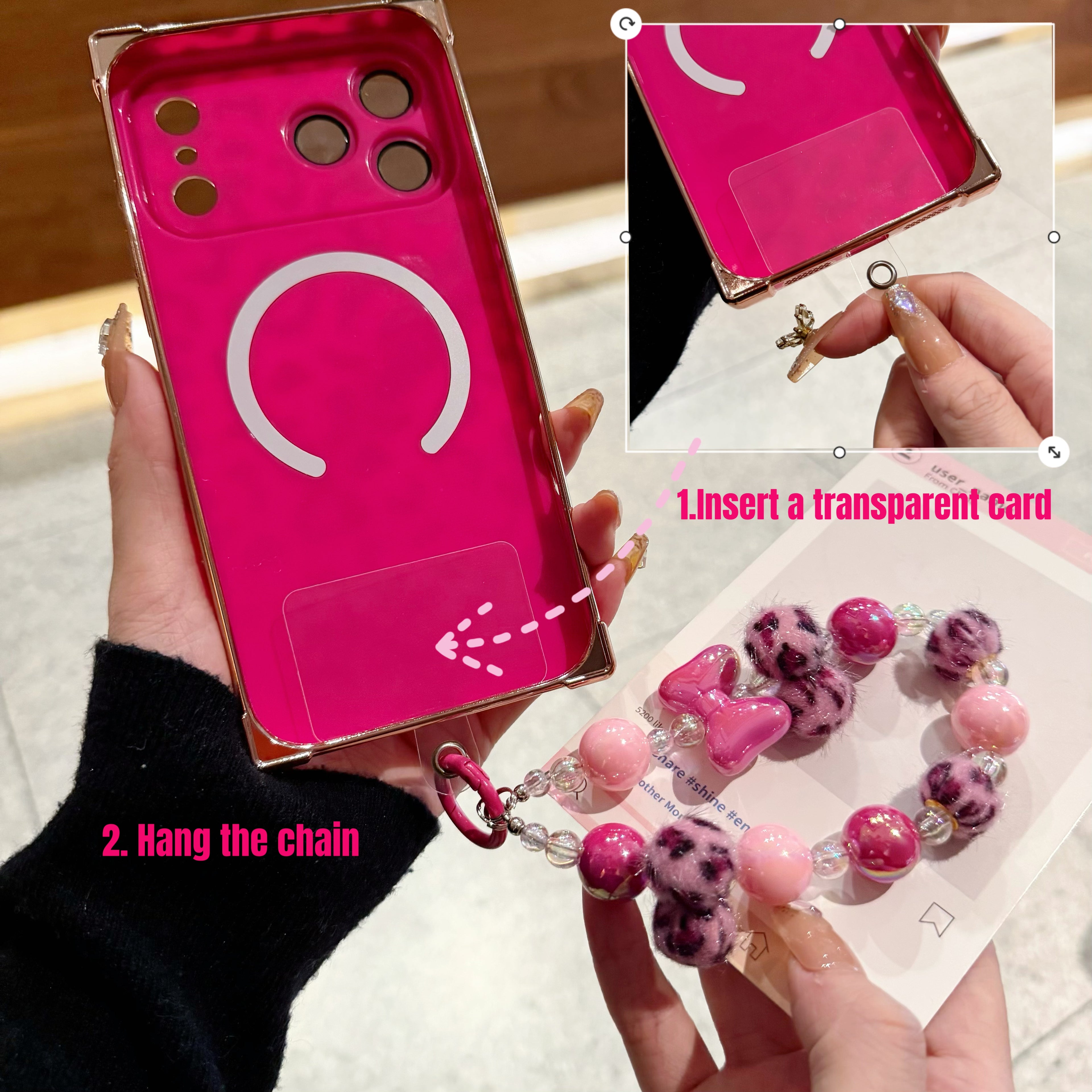 Leopard Print Phone Case with Matching Beaded Bracelet | MagSafe Ready